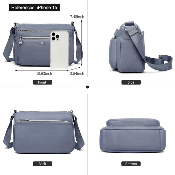 Casual Nylon Shoulder Bag For Women Waterproof Lightweight Crossbody Purse Hobo - Picture 2 of 6